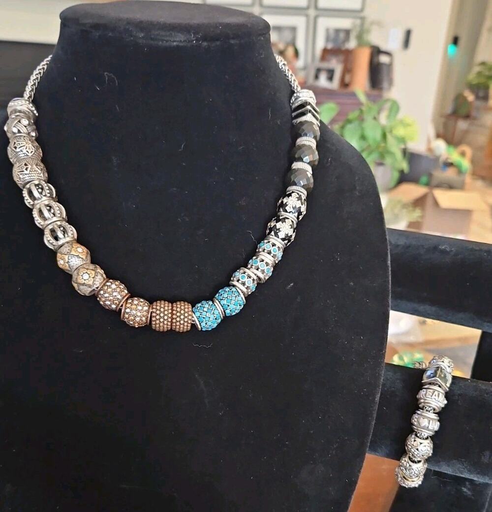 Brighton Loaded Necklace & Bracelet Set - 33 Beads 4 Spacers Retired